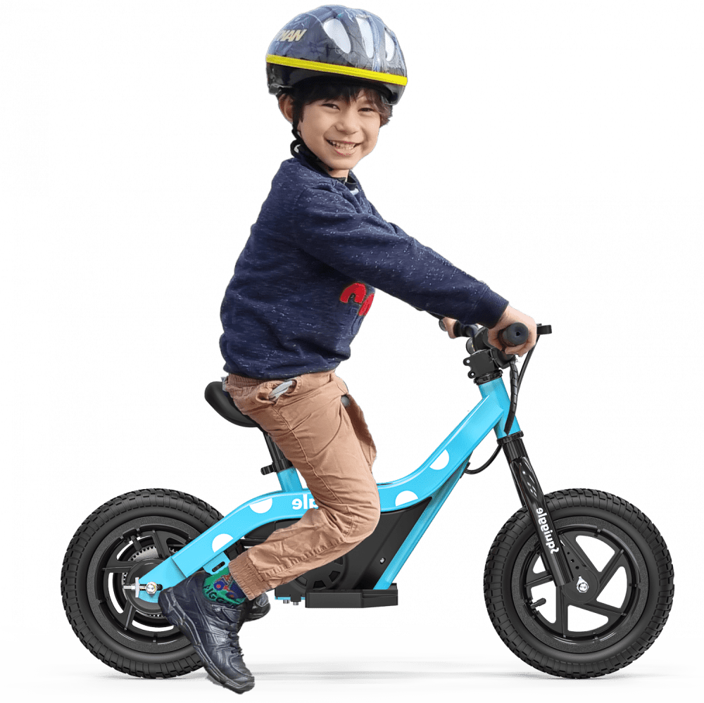 Squiggle Blue 12inchElectric Balance Bike Watch Now Electric